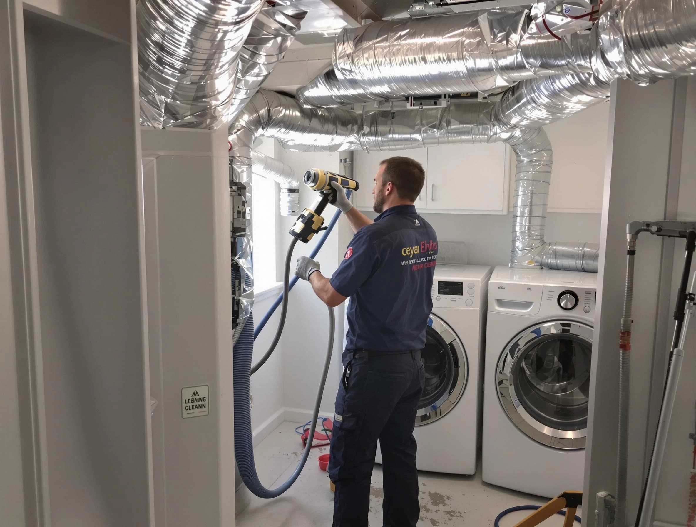 Lakeside Dryer Vent Cleaning specialist using advanced equipment for thorough duct cleaning in Lakeside