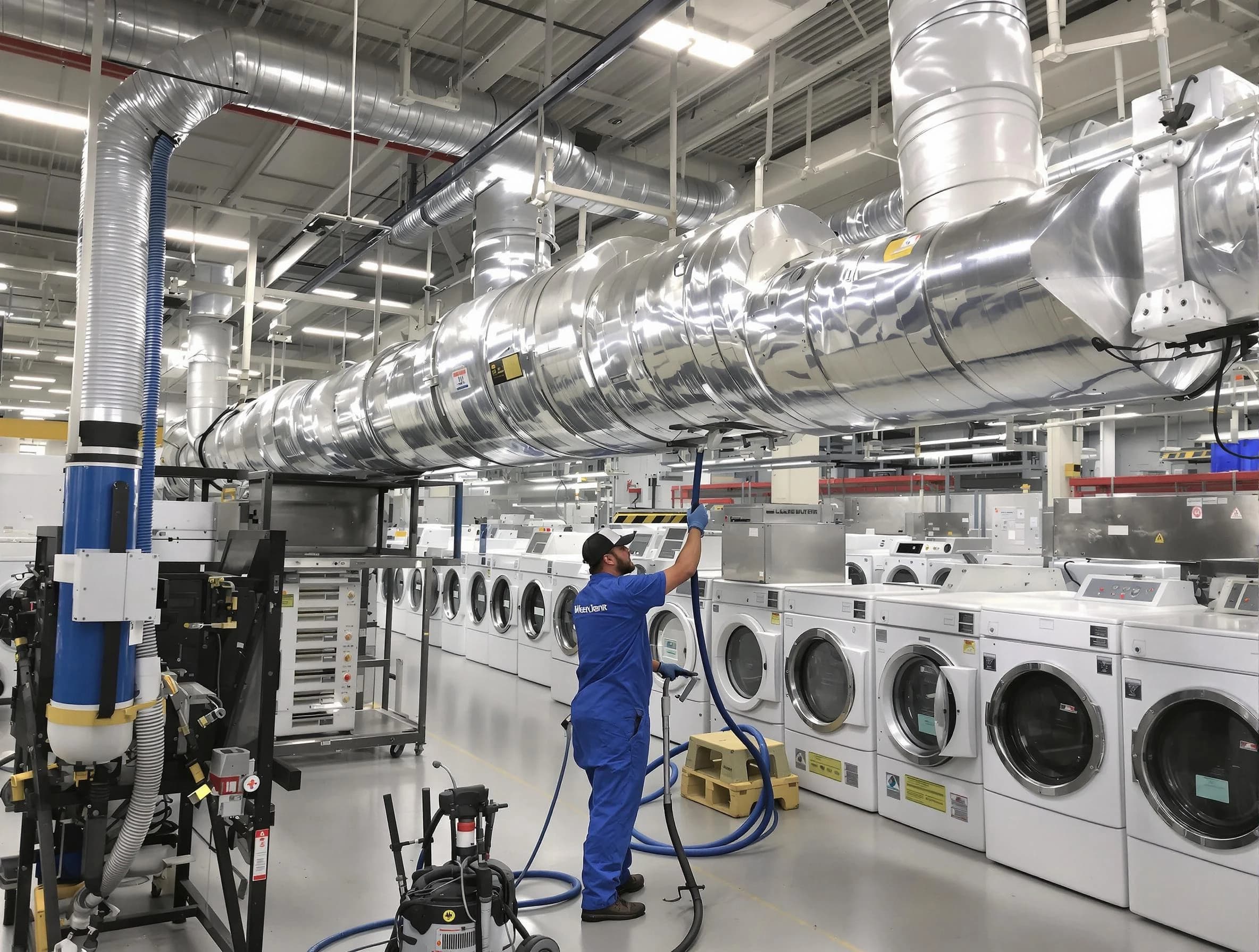 Lakeside Dryer Vent Cleaning team performing heavy-duty industrial dryer vent cleaning in Lakeside