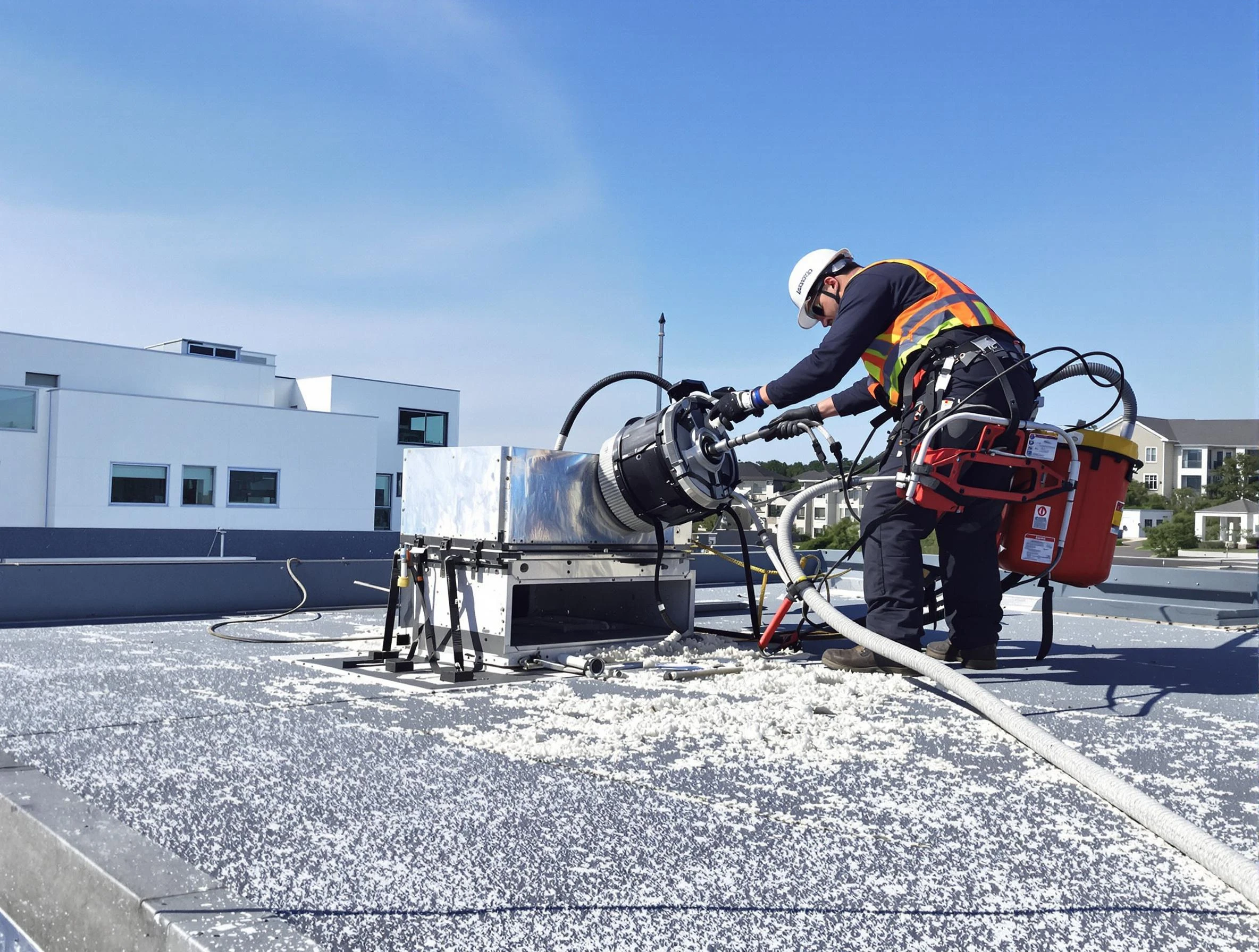 Cleaning Dryer Vent On Roof in Lakeside
