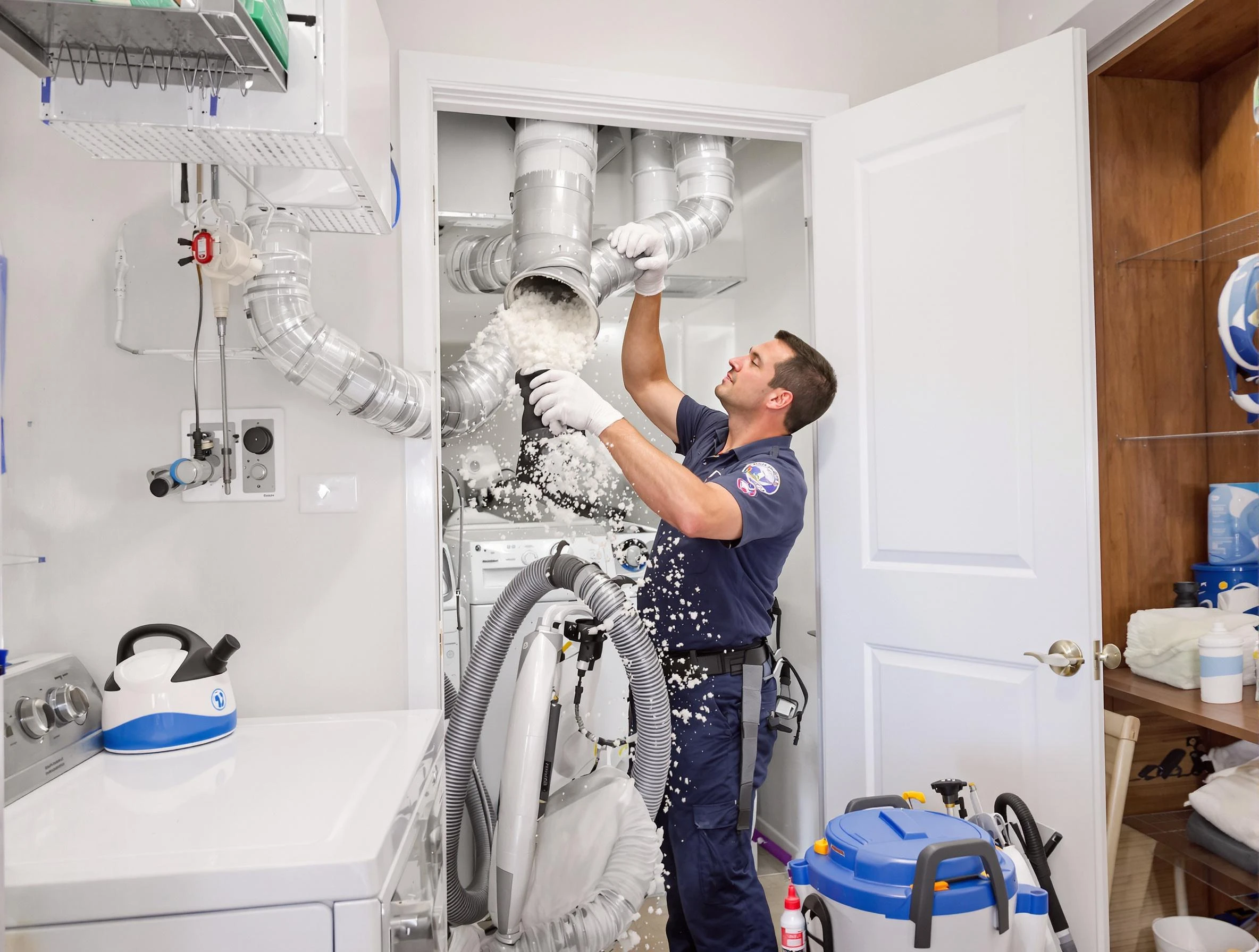 Lakeside Dryer Vent Cleaning technician delivering thorough residential dryer vent cleaning service in Lakeside